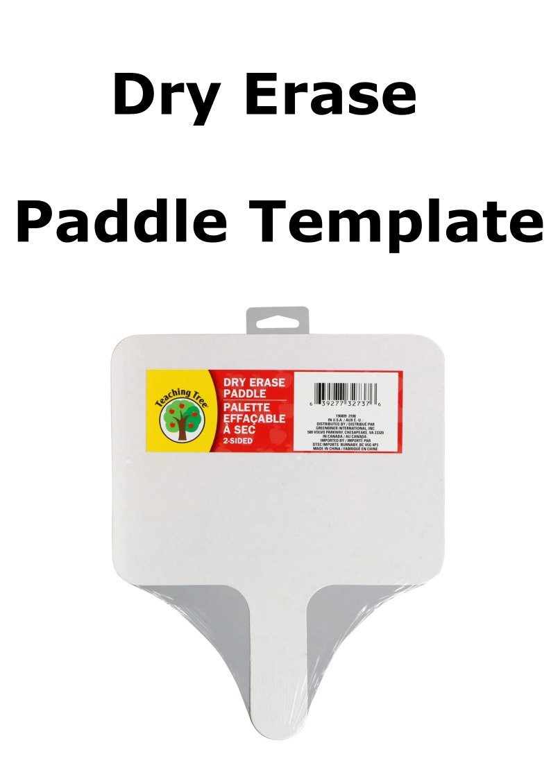 Dollar Tree Dry Erase Paddle Template