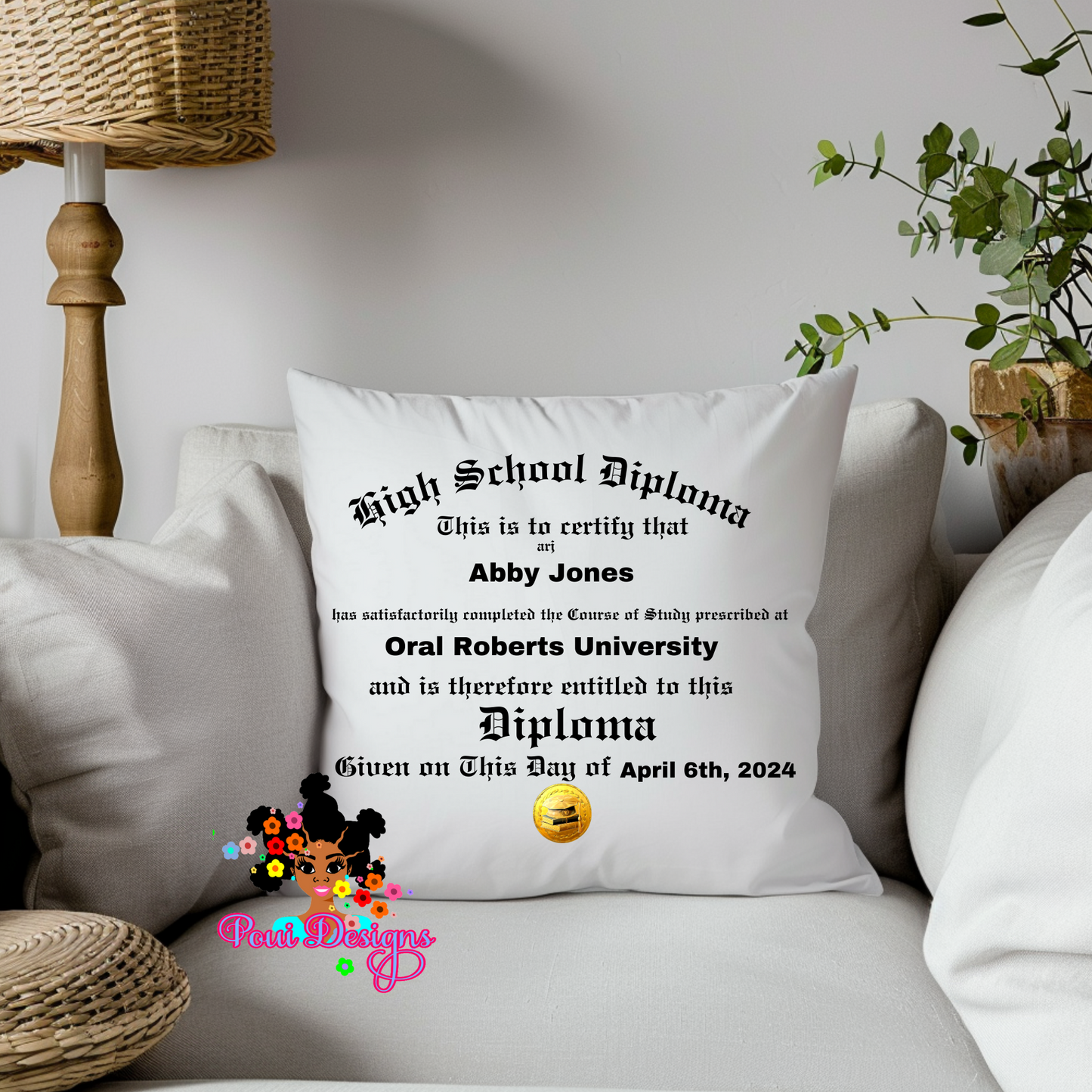 Editable High School Diploma in Canva