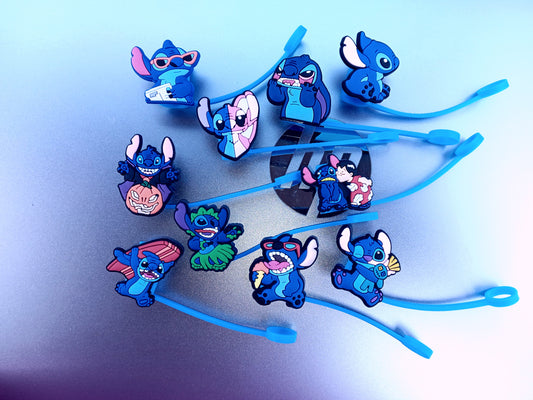 Stitch Silicone Straw Toppers