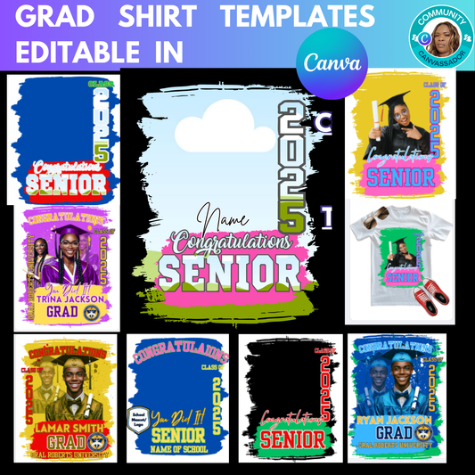 Graduation Shirt , Grad Shirt template,Canva Drag and Drop Frame, Editable Canva templates, Customize ,