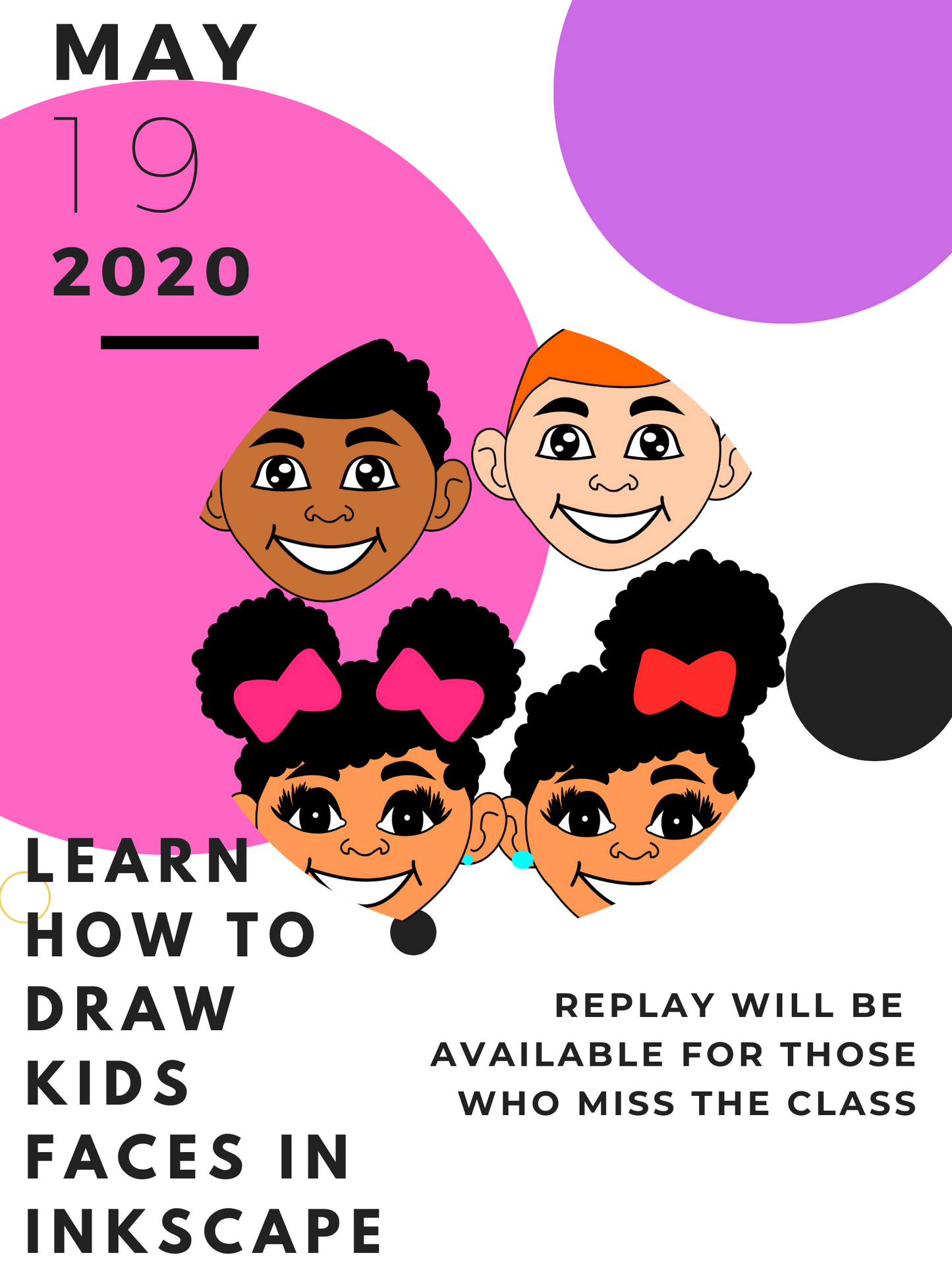 Draw Boys and Girls Faces in Inkscape ZOOM Class