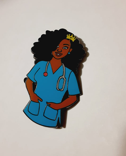 Black nurse pin,gift for nurses,afro hair nurse