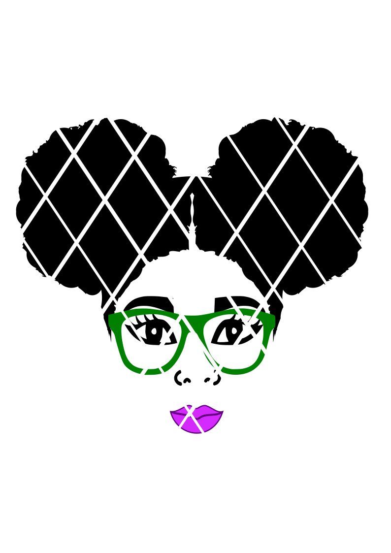Girl Half faced  svg ,Blonde svg ,Afro svg,Glasses