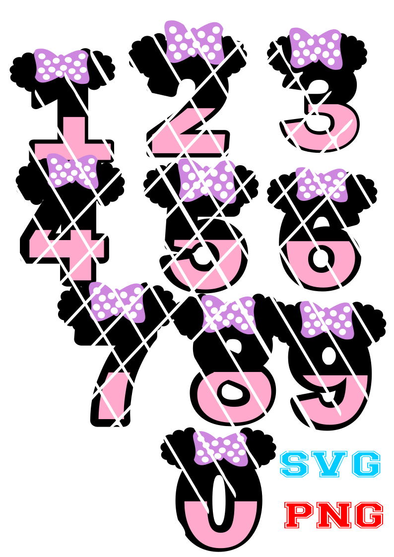 Afrolicity Puff Numbers svg and Png