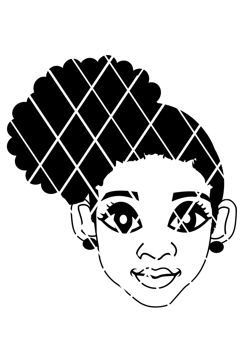 Little Girl SVG, Afro Puff Girl svg, Silhouette svg,Cricut cut file, T-shirt design, Ana svg