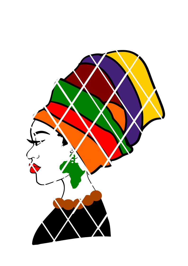 Black Woman in headwrap svg, PNG file,DXF file, Afro svg,Ayesa
