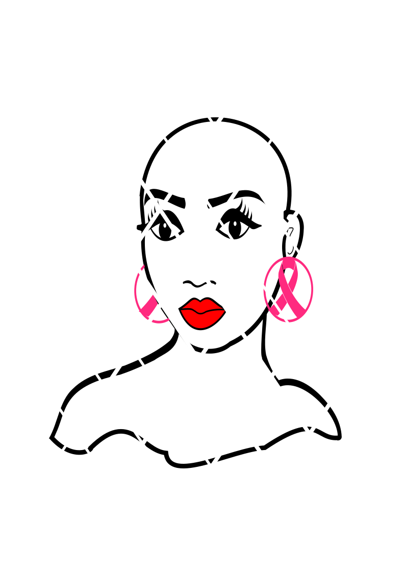 Bald Woman SVG Cancer Awareness