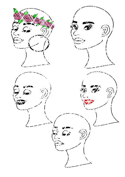 Bald Women SVG,DXF,PNG files