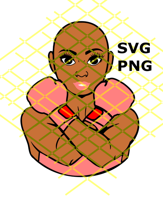 Copy of Bald  Black Woman  svg, PNG file,DXF file, Afro svg,Ayesa