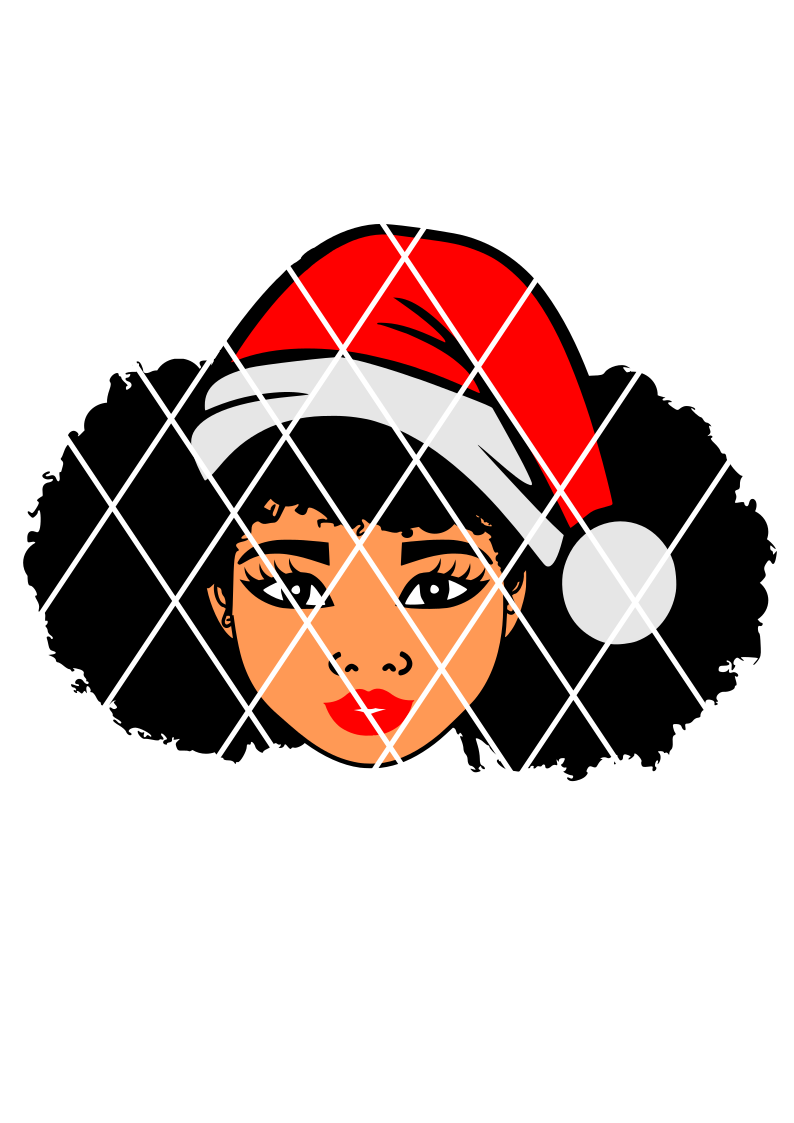 Afro Hair svg,Afro Girl ,Afro Puffs,Christmas svg,Santa svg