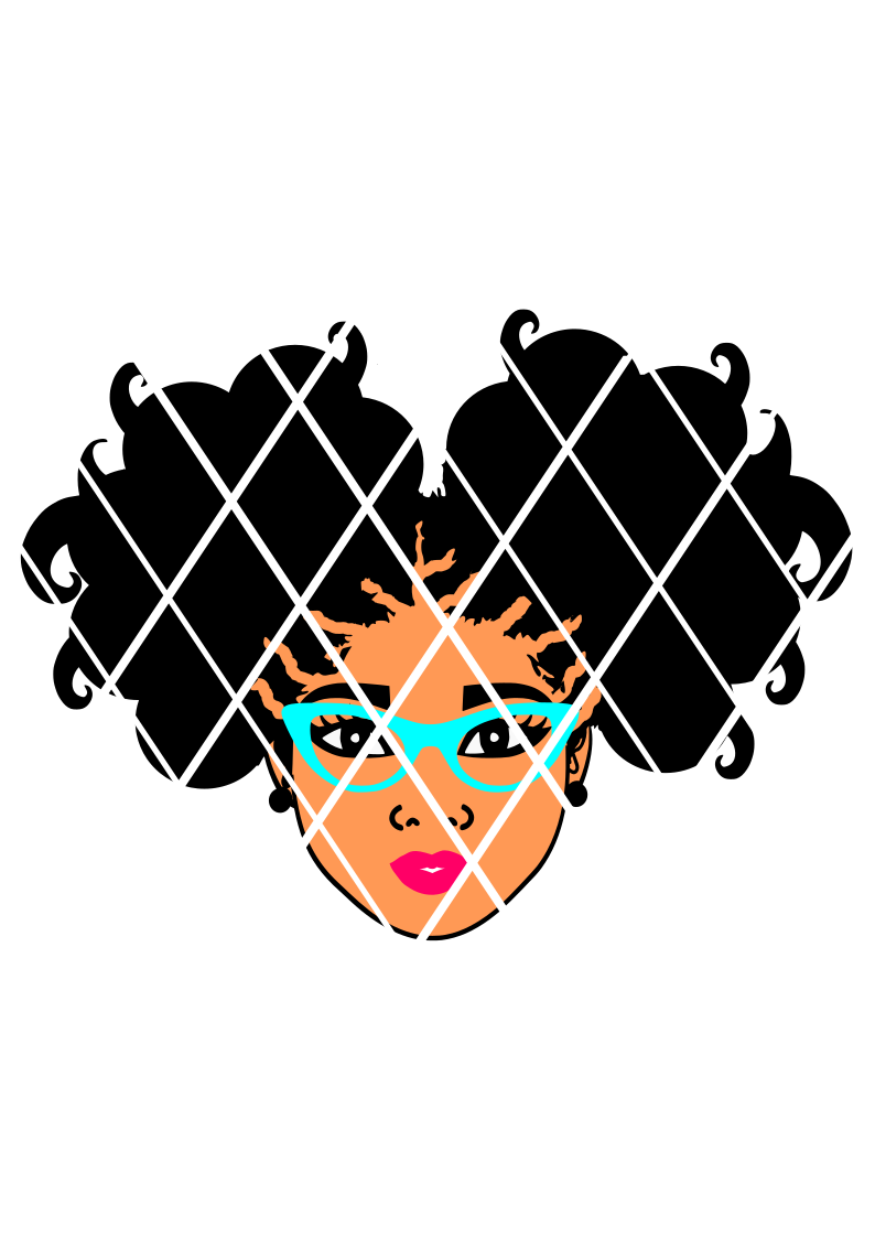 Afro Puffs SVG,Afro girl puffs,Elsa file,Silhouette cut file,African American