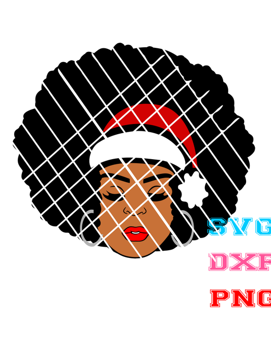 Afro Hair svg,Afro Girl Dory ,Christmas svg,Santa hat svg