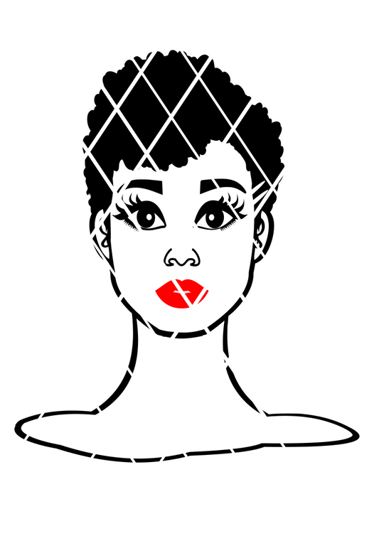 Short Afro Woman svg