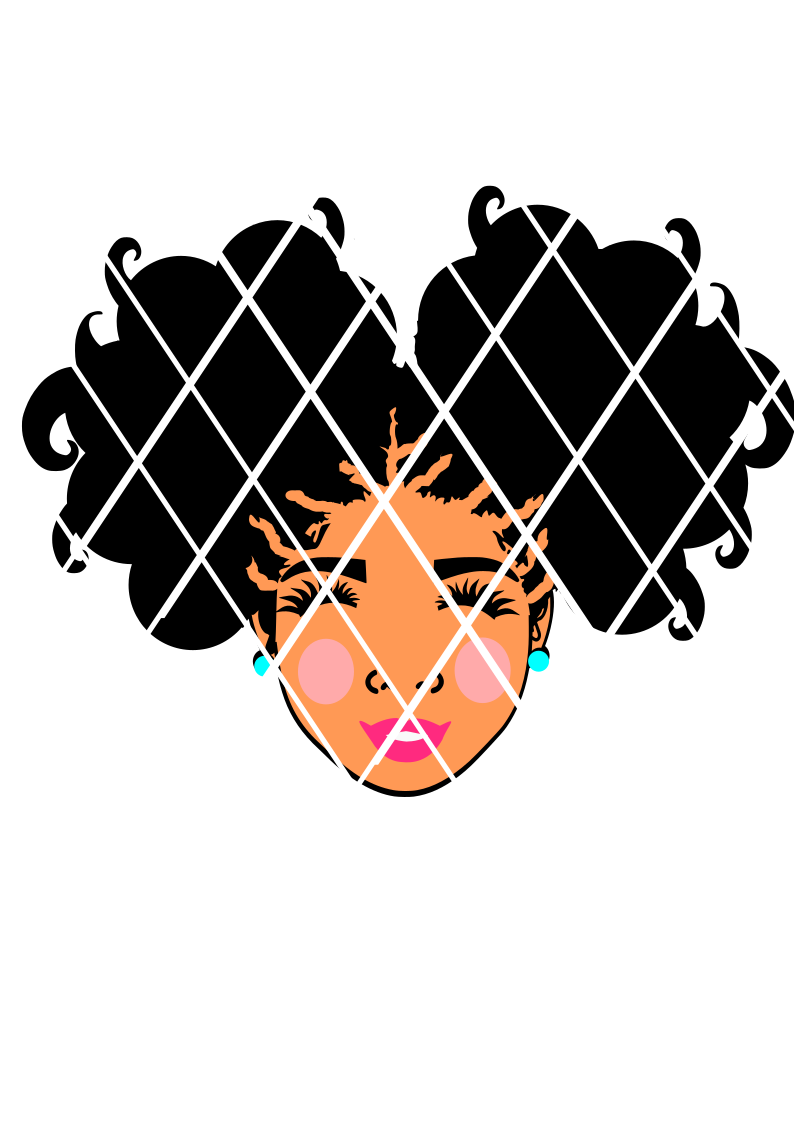 Elsa with closed eyes svg, Afro Puffs SVG,Afro girl puffs,Afro Hair ,Elsa svg file