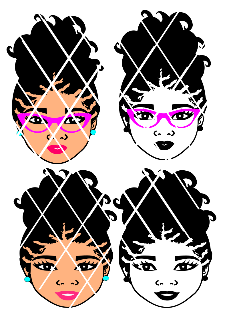 Afro Puffs SVG,Afro girl High Pony Puffs,Afro Hair ,Elsa file