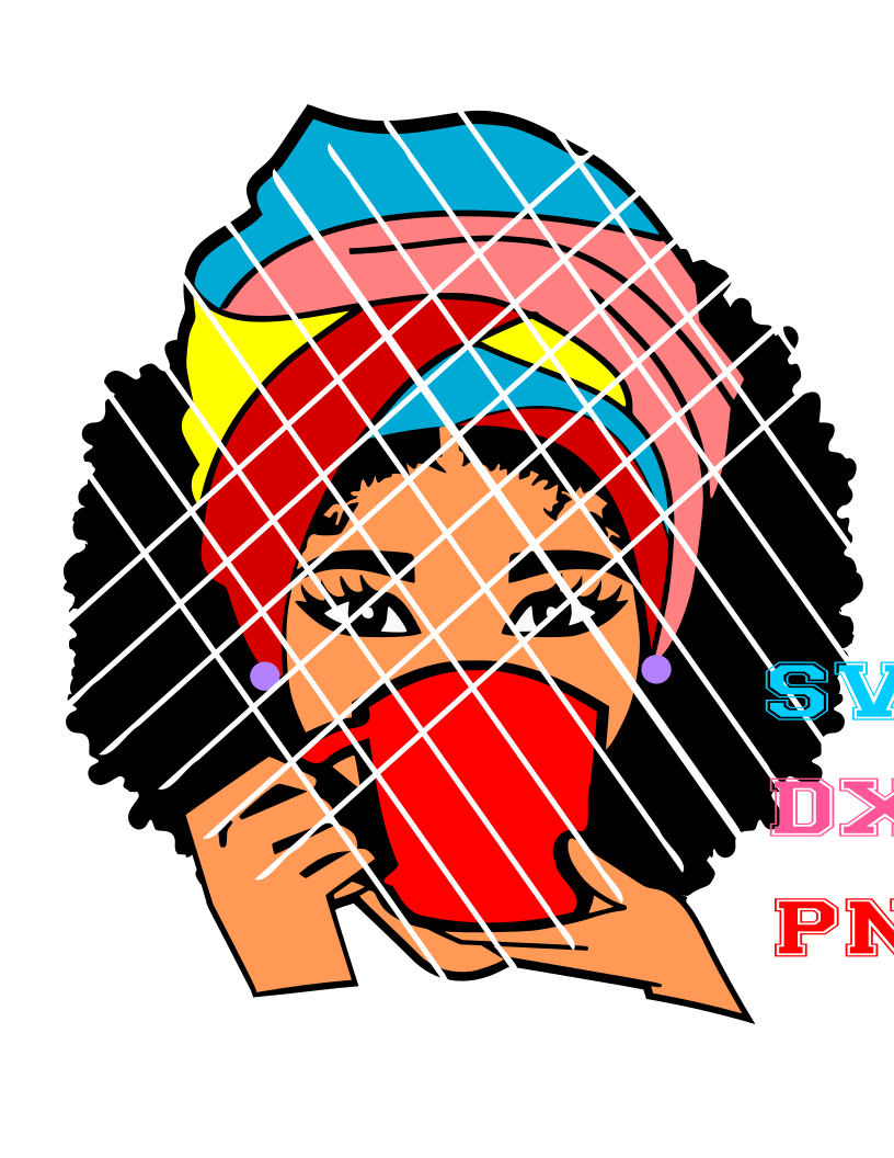 Elsa with Headwrap and mug svg,Afro svg, Woman svg