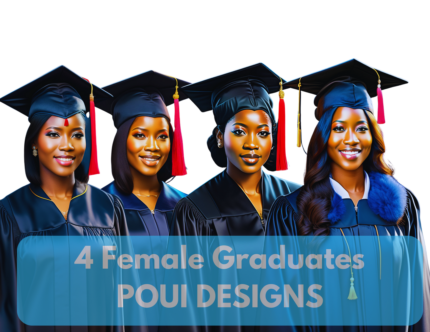 Black Female Graduates ,PNG printable file African AMerican
