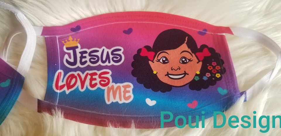 Girly Mask,Kids Face Mask,Face Cover,Jesus Loves me