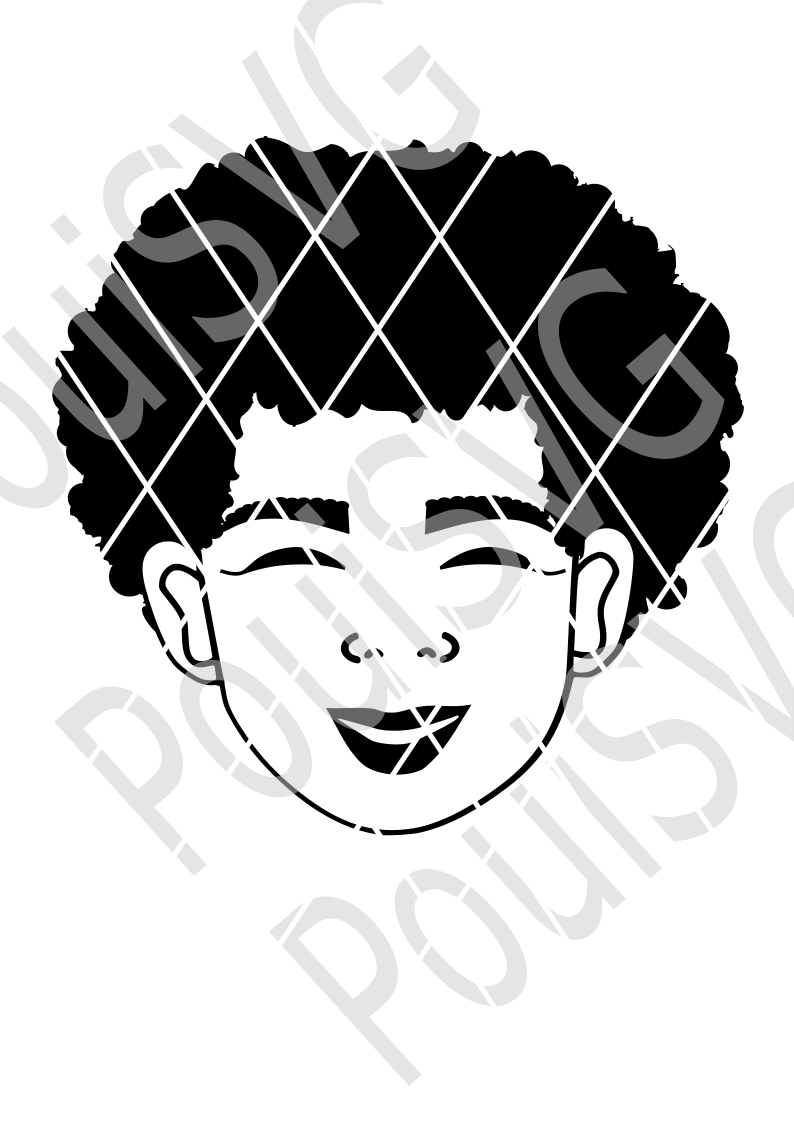 Julian SVG cut file, African American boy svg,Afro svg,Kid svg