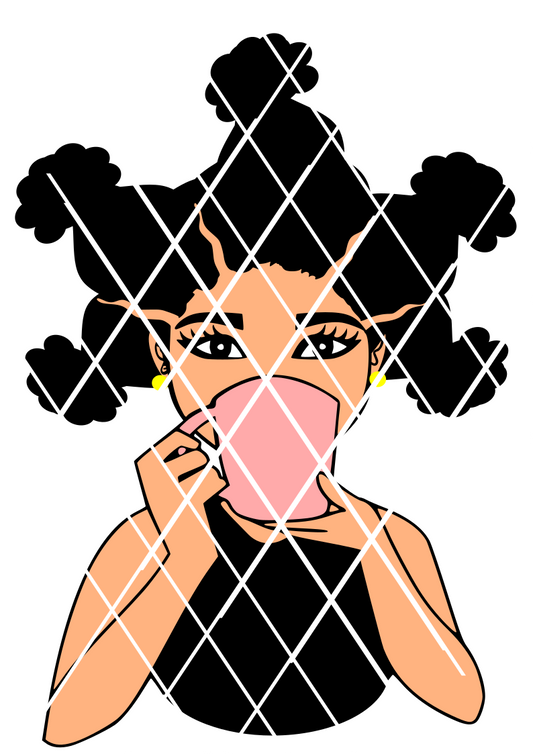 Woman drinking with mug svg,Afro puff svg, Kabuguu Elsa svg,