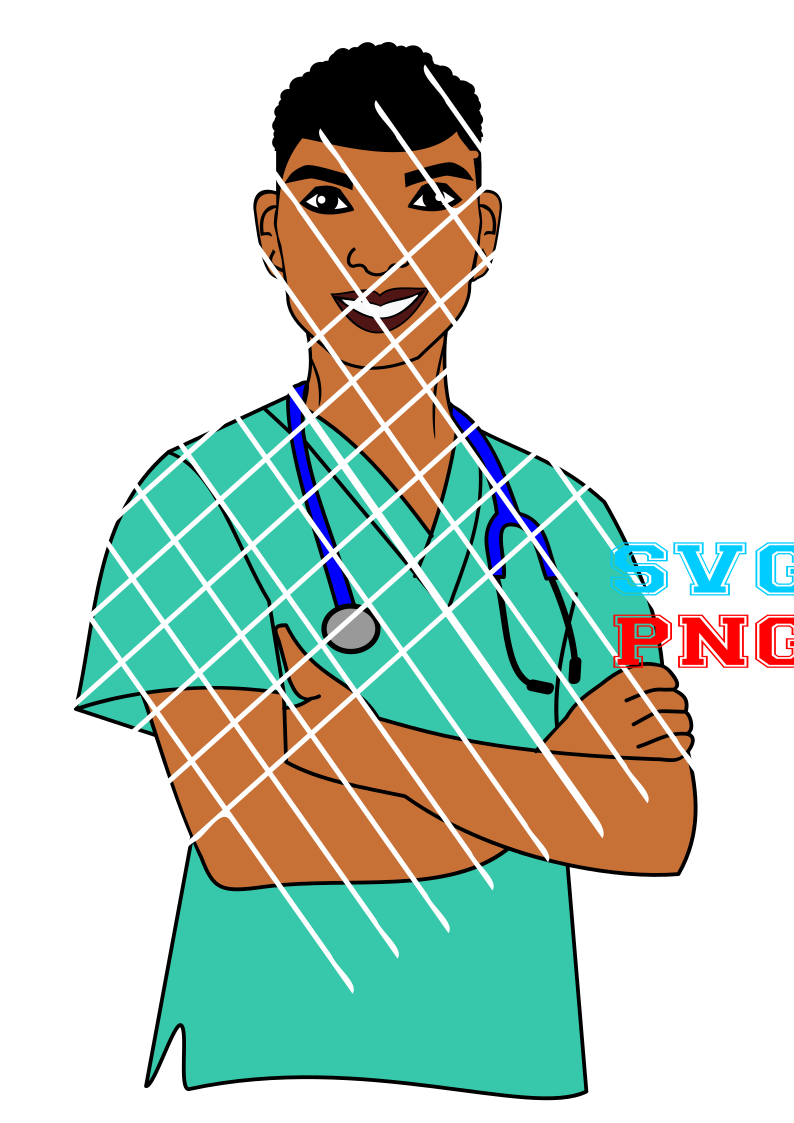 Black Male Nurse svg,PNG files