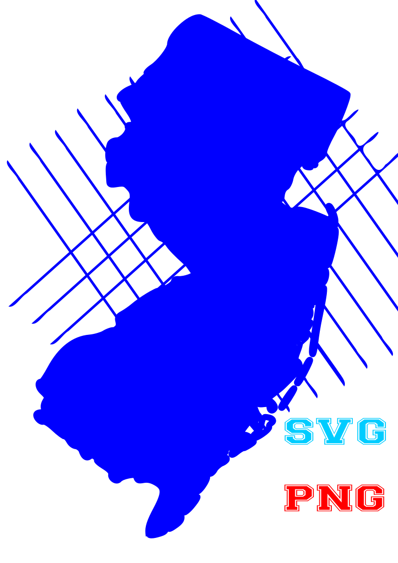 New Jersey Map, lines svg,file svg