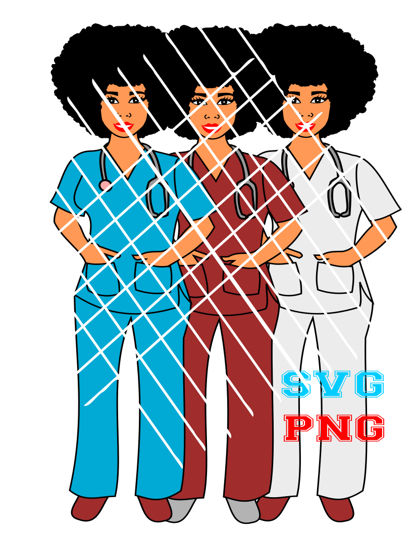 Afro Nurse SVG,  Nadine svg