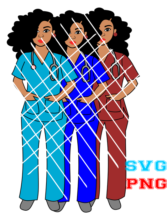 Afro Nurse SVG file,  Renee svg, black  nurse