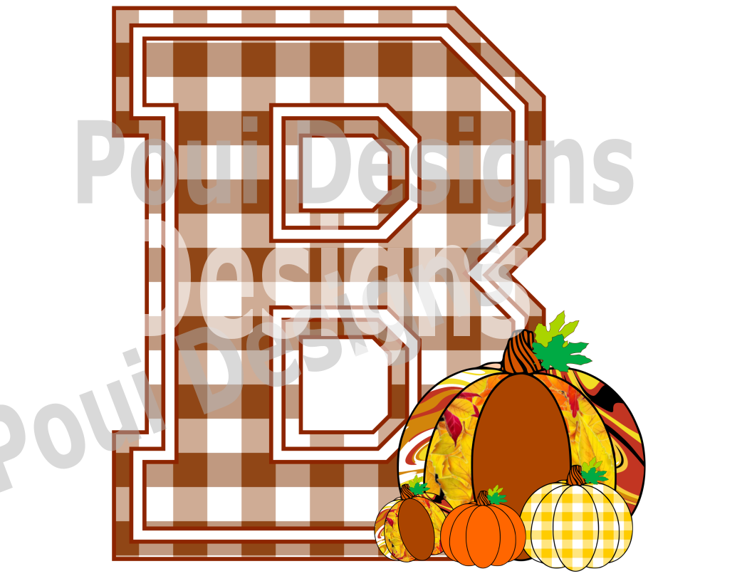 Plaid ThankGiving Alphabet Pumpkin A to Z