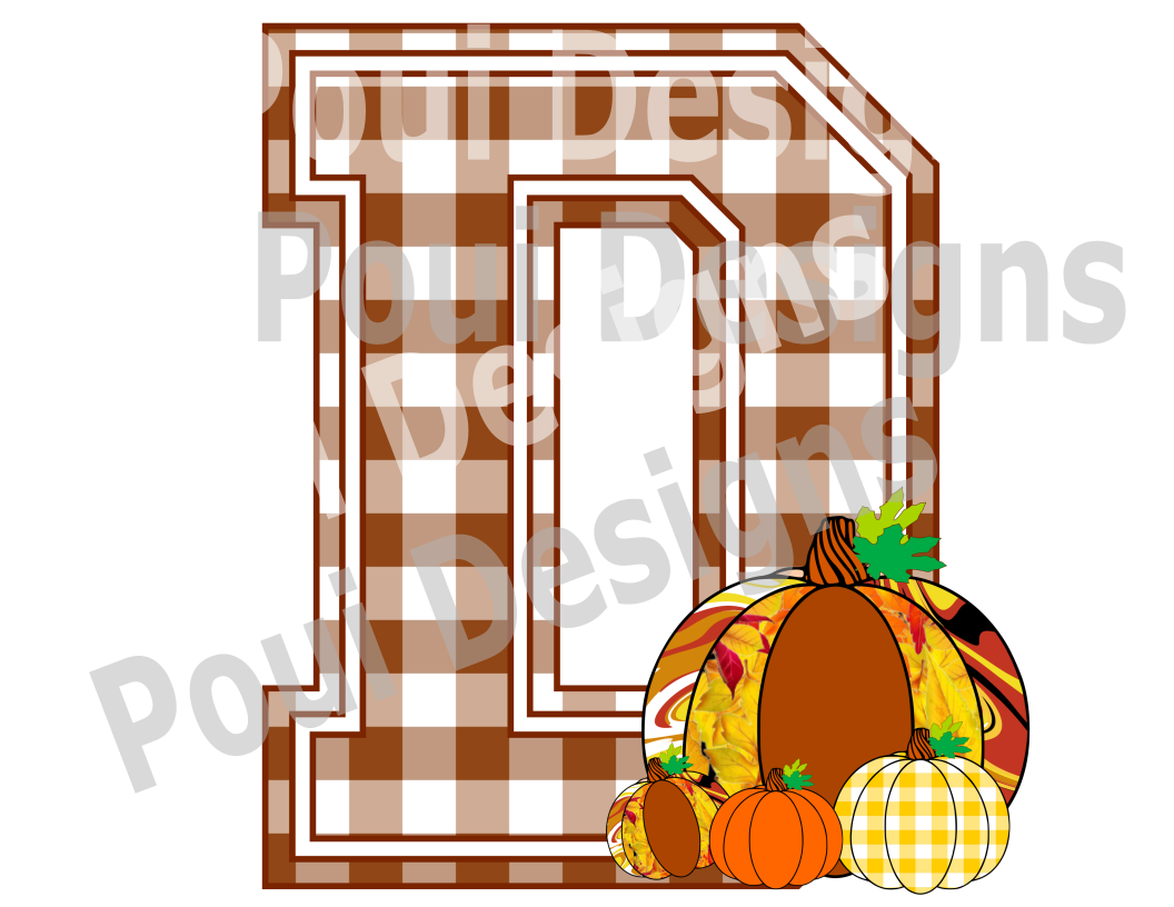 Plaid ThankGiving Alphabet Pumpkin A to Z