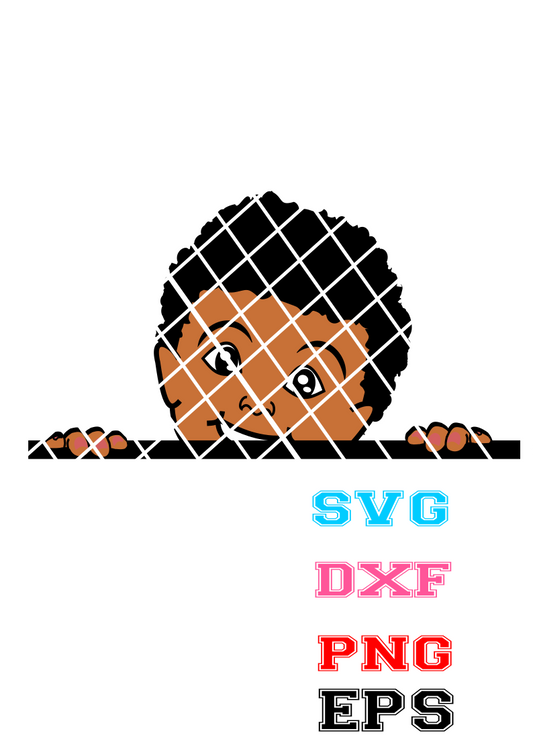 Peeking SVG, African American boy svg, Little boy face svg, Tommy, Peekaboo