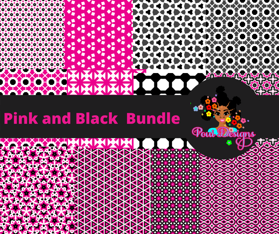 Pink and Black Digi paper