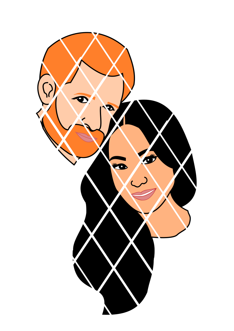 Prince Harry and Meghan Markle FACES  SVG,DXF ,PNG files,