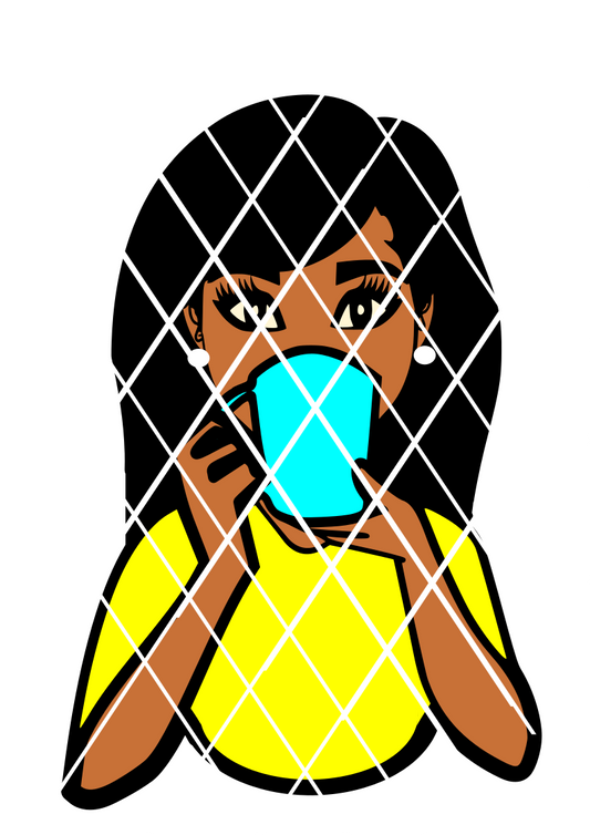 Woman drinking with mug svg,Relaxed Hair svg,Sistah svg,
