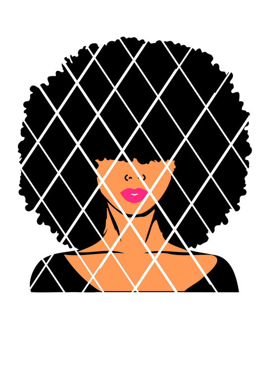 Afro SVG, Black Beauty Sarah, SVG file,PNG file,DXF file , closed eyes