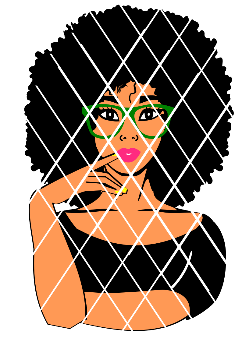 Sarah with finger on the lips svg cut file,  Black woman svg, DXF,PNG files