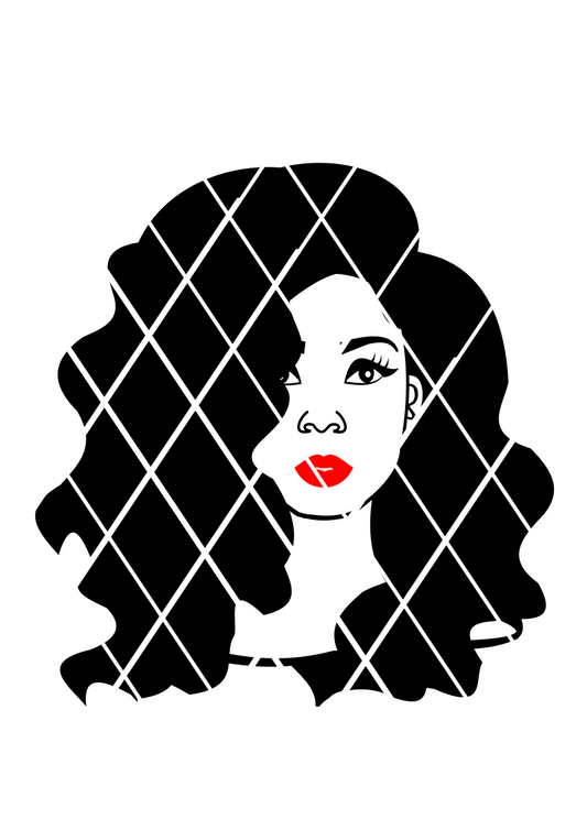 Senna  svg,Afro svg,Black woman svg,black and white