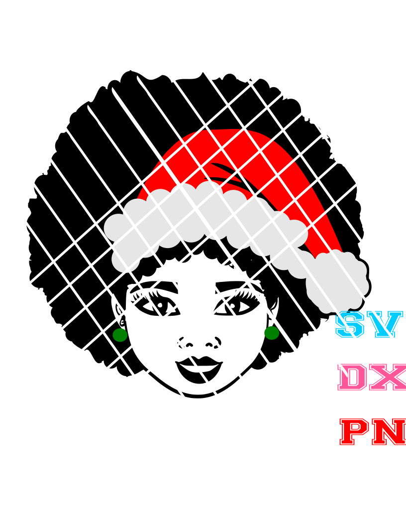 Christmas svg, Tudy afro girl