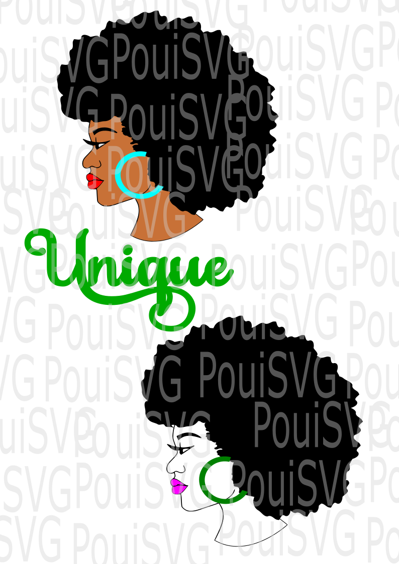 Afro lady svg, African American women svg