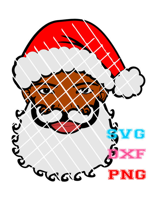 Afro Santa SVG, White Beard svg,Christmas svg