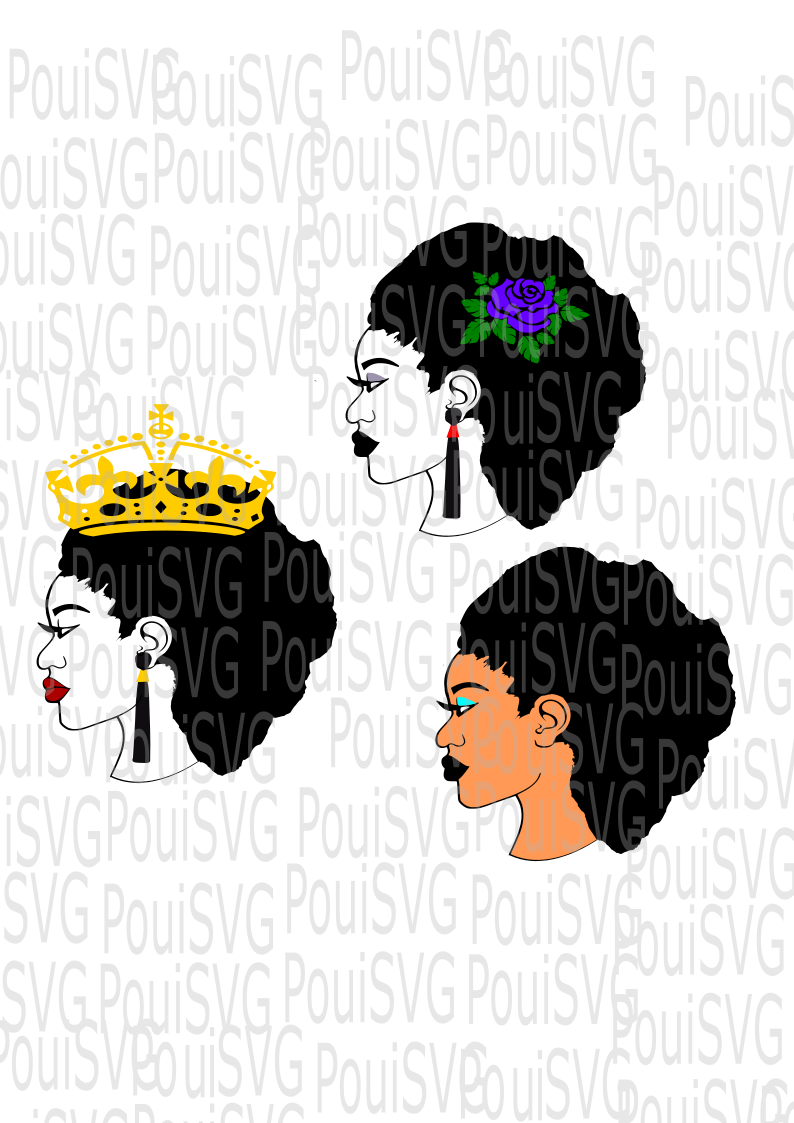 Afro svg,Black Queen,Afro lady svg,Fro Silhouette Cameo cutting file cut