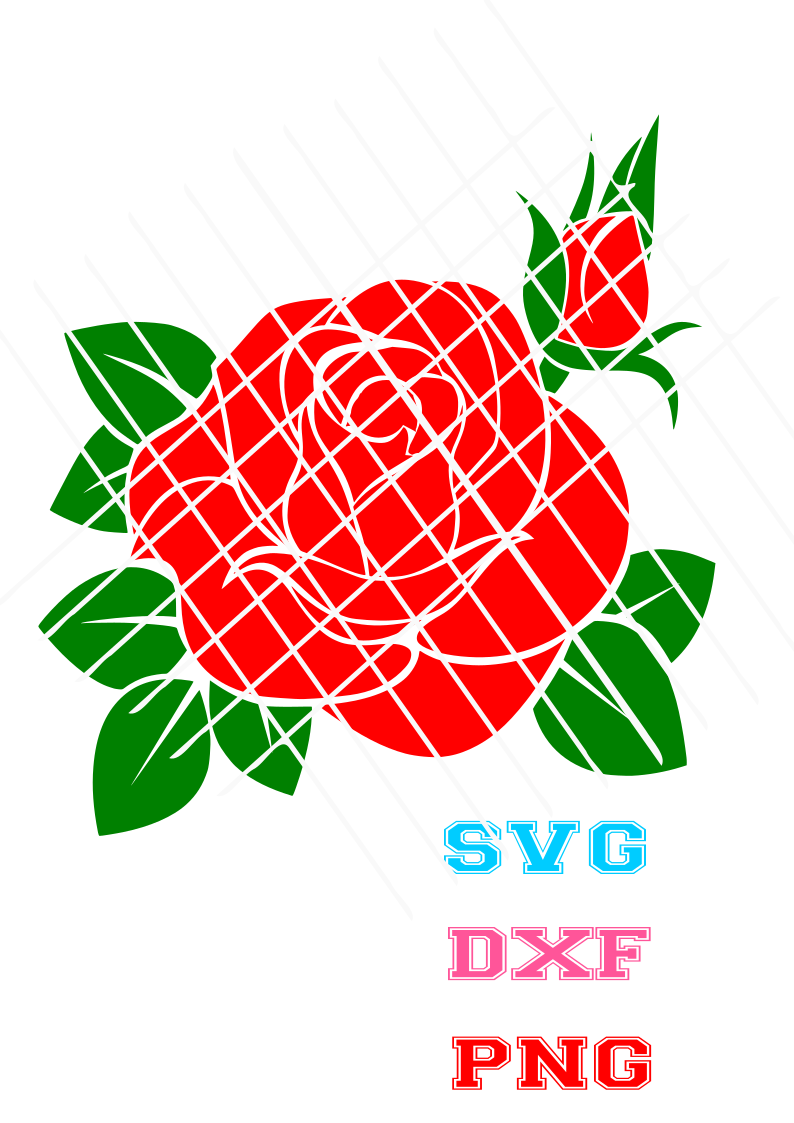 Big Red Rose svg,dxf,png files