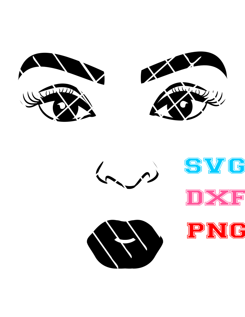 Black Woman  Face svg, PNG file,DXF file