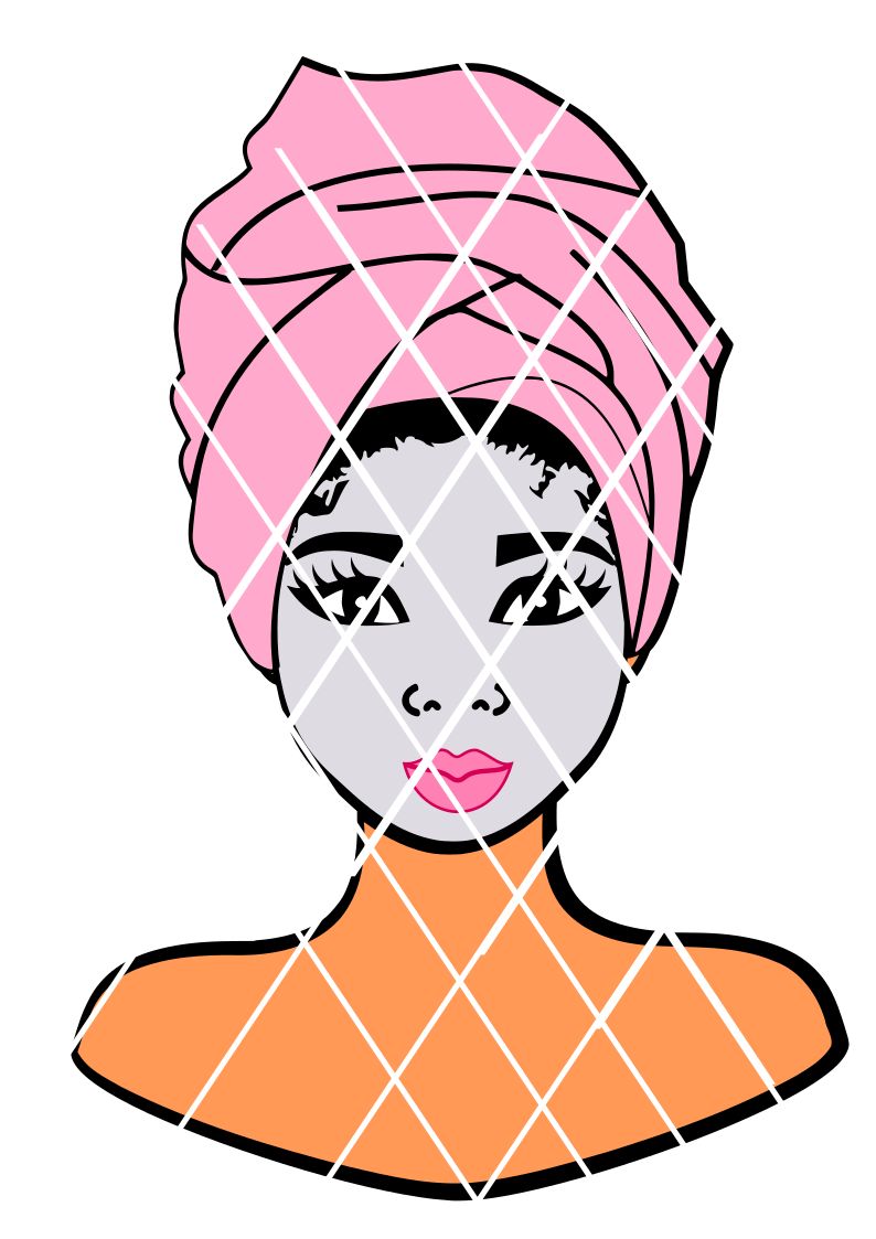 Spa lady svg,Afro Puffs SVG, Headwrap svg ,Afro Hair ,Elsa file