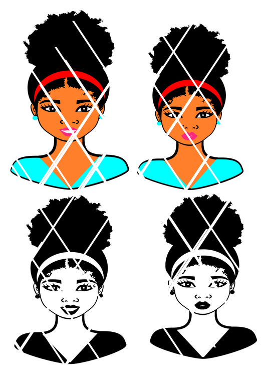 Joany Svg, Pony puff svg,Afro girl puffs