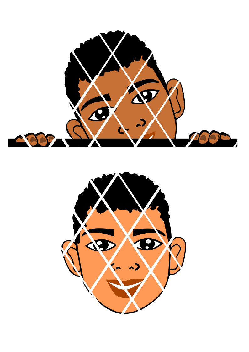 Peeking SVG, African American boy svg,Kai svg, Little boy face svg, Nathan
