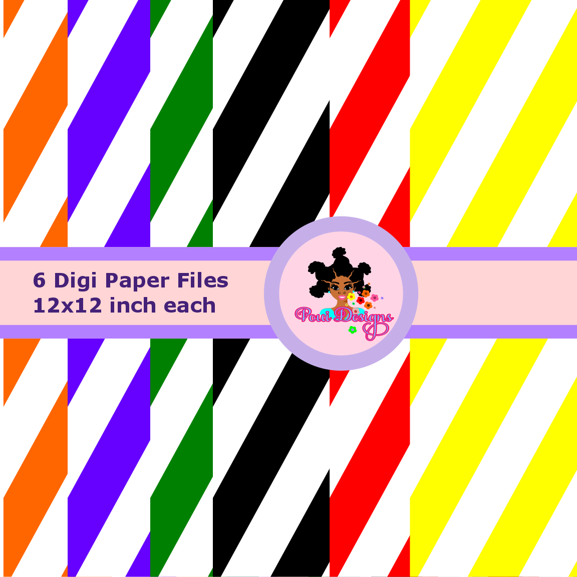Ddagi Paper Diagonal Stripes Digi Paper – Poui Designs